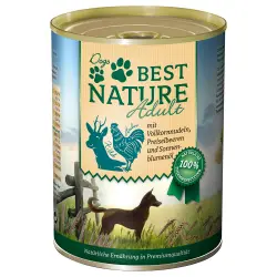 Best Nature Adult 6 x 400 g comida húmeda para perros - Caza, pollo y pasta