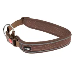 Collar TIAKI Soft & Safe marrón para perros - L: 55 - 65 cm contorno de cuello, 4 cm de ancho