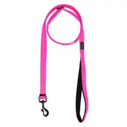 Correa reflectante Rukka® Bliss Neon rosa para perros - M: 200 cm de largo, 20 mm de ancho
