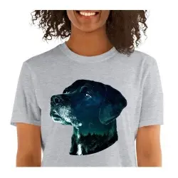 Mascochula camiseta mujer noche estrellada personalizada con tu mascota gris