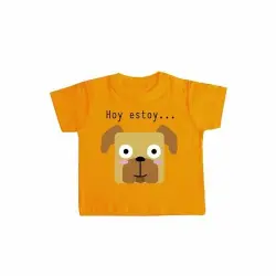 Camiseta bebé "Hoy estoy... contento" color Naranja