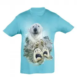 Camiseta Niño Oso Polar Agua color Azul
