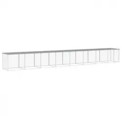 Gallinero Con Techo Acero Galvanizado Gris Claro 803x98x90 Cm Vidaxl