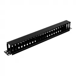 Aiten Data Organizador de Cables 1U con Tapa Negro