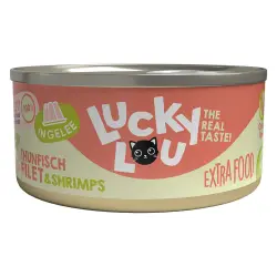 Lucky Lou Extrafood en gelatina 18 x 70 g - Atún y gambas