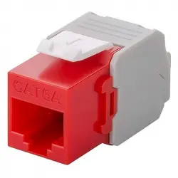 Goobay Keystone Conector RJ45 a TIA 568A/B Cat 6A UTP Rojo