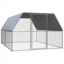 Jaula Gallinero De Acero Galvanizado 3x4x2 M Vidaxl