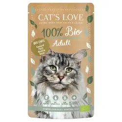 Cat's Love Bio 6 x 100 g comida húmeda ecológica para gatos - Pato