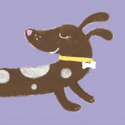Tarjeta Dibujo Perro marrón con manchas