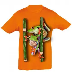 Camiseta para niños Ralf Nature ranas color naranja