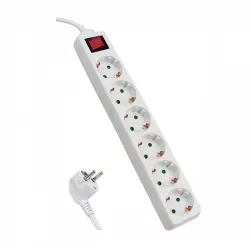 Extrastar Regleta 6 Tomas Schuko con Interruptor 3m Blanco