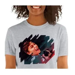 Mascochula camiseta mujer electronic personalizada con tu mascota gris
