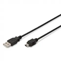Digitus Cable de Conexión USB Tipo A-Mini USB 3m Conform Negro