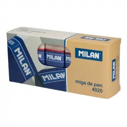 Milan Caja de 10 Gomas de Borrar 4020 Miga de Pan con Funda de Cartón