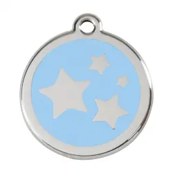 Placa identificativa Acero Inoxidable Esmalte Estrella Azul Claro para perros