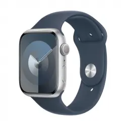 Apple Watch Series 9 GPS + Cellular 41mm Caja de Aluminio Plata con Correa Deportiva Azul Tempestad S/M