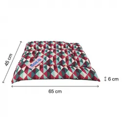 Bold Neo Burgundy Geometric cama colchoneta para perros T2 - 85x60x6cm