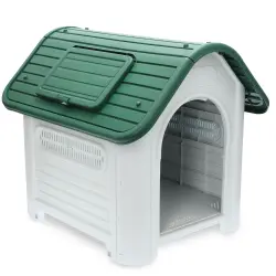 Caseta de plástico HAFENBANDE Cottage para perros - M: 72 x 87 x 75,5 cm (An x P x Al)