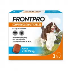 Frontpro Antiparasitario Masticable Para Perros 3 Comp., Peso 10-25 Kg