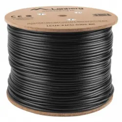 Lanberg Bobina Cable de Red Exterior RJ45 Cat.6 UTP Rígido CU 305m Negro