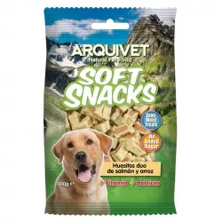 Golosinas para perros Soft snacks Huesitos duo salmón y arroz 100 grs., Unidades 14 unidades