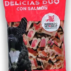 Snack Delicias Duo Salmón Barakaldo Vet Shop | Snack para perros adultos Delicias Duo con Salmón Barakaldo Vet Shop.