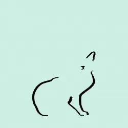 Ilustración de gato doméstico sin marco color Mint