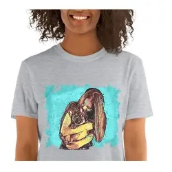 Mascochula camiseta mujer graffiti personalizada con tu mascota gris