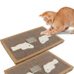 Nobleza - 2* Rascador de cartón para gatos. Alfombrilla con Catnip. 38.2*24.5*4cm