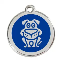 Placa identificativa Acero Inoxidable Esmalte Perro Azul para perros