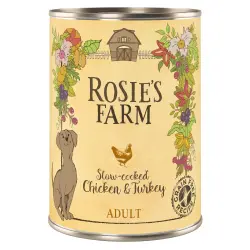 Rosie's Farm 6 x 400 g comida húmeda para perros en oferta: 5 + 1 ¡gratis! - Pollo y pavo