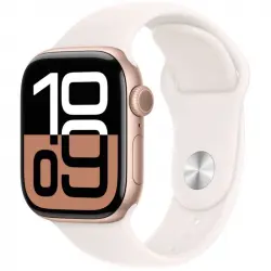 Apple Watch Series 10 GPS 42mm Caja de Aluminio Oro Rosa con Correa Deportiva Rosa Rubor M/L