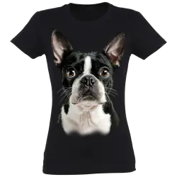 Camiseta Mujer Boston Terrier color Negro