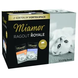 Miamor Ragú Royal Kitten en gelatina 12 x 100 g - Pack mixto - Ave y vacuno en gelatina