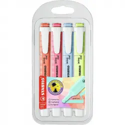 STABILO Swing Cool Pastel Edition Estuche de 4 Marcadores Fluorescentes