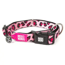 Collar Max & Molly Leopard Pink con Smart ID para perros - Talla S: 28-45 cm de cuello, 15 mm de ancho