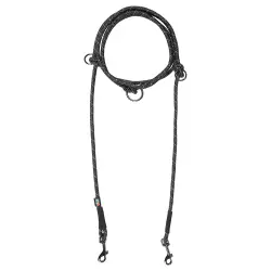 Correa de cuerda ajustable Rukka®, negra para perros - L: 300 cm de largo, 11 mm de diámetro