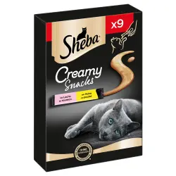 Sheba Creamy snacks para gatos: ¡20 % de descuento! - Pack mixto: pollo y salmón (9 x 12 g)