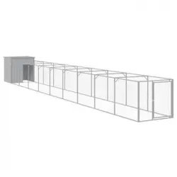 Caseta Perro Corral Acero Galvanizado Gris Claro 110x1017x110cm Vidaxl