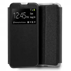 Cool Funda Flip Cover Liso Negro para Xiaomi Mi Note 10 Lite