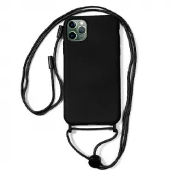 Cool Funda Negra con Cordón Liso para iPhone 11 Pro Max