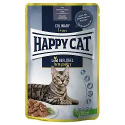 Happy Cat carne en salsa comida húmeda para gatos en sobres 12 x 85 g  - Aves de corral