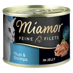 Miamor Filetes Finos en gelatina 6 x 185 g - Atún y gambas