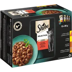 Sheba 12 x 85 g en sobres Multireceta - Selección de carnes y aves en salsa