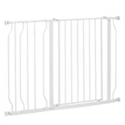 Barrera De Seguridad De Perros De Abs Acero 75-115x76cm-pawhut.blanco