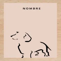 Ilustración de Terrier con marco de madera color Rosa