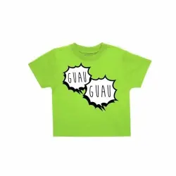 Camiseta bebé "Guau, guau" color Verde