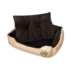 Vidaxl cama acolchada marrón para perros