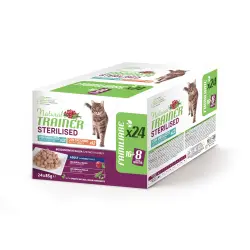 Natural Trainer Adult Esterilizado comida húmeda para gatos - 24 x 85 g Pack mixto: pavo y bacalao