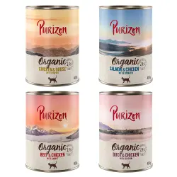 Purizon Organic 6 x 400 g comida ecológica para gatos - Pack mixto (4 variedades)